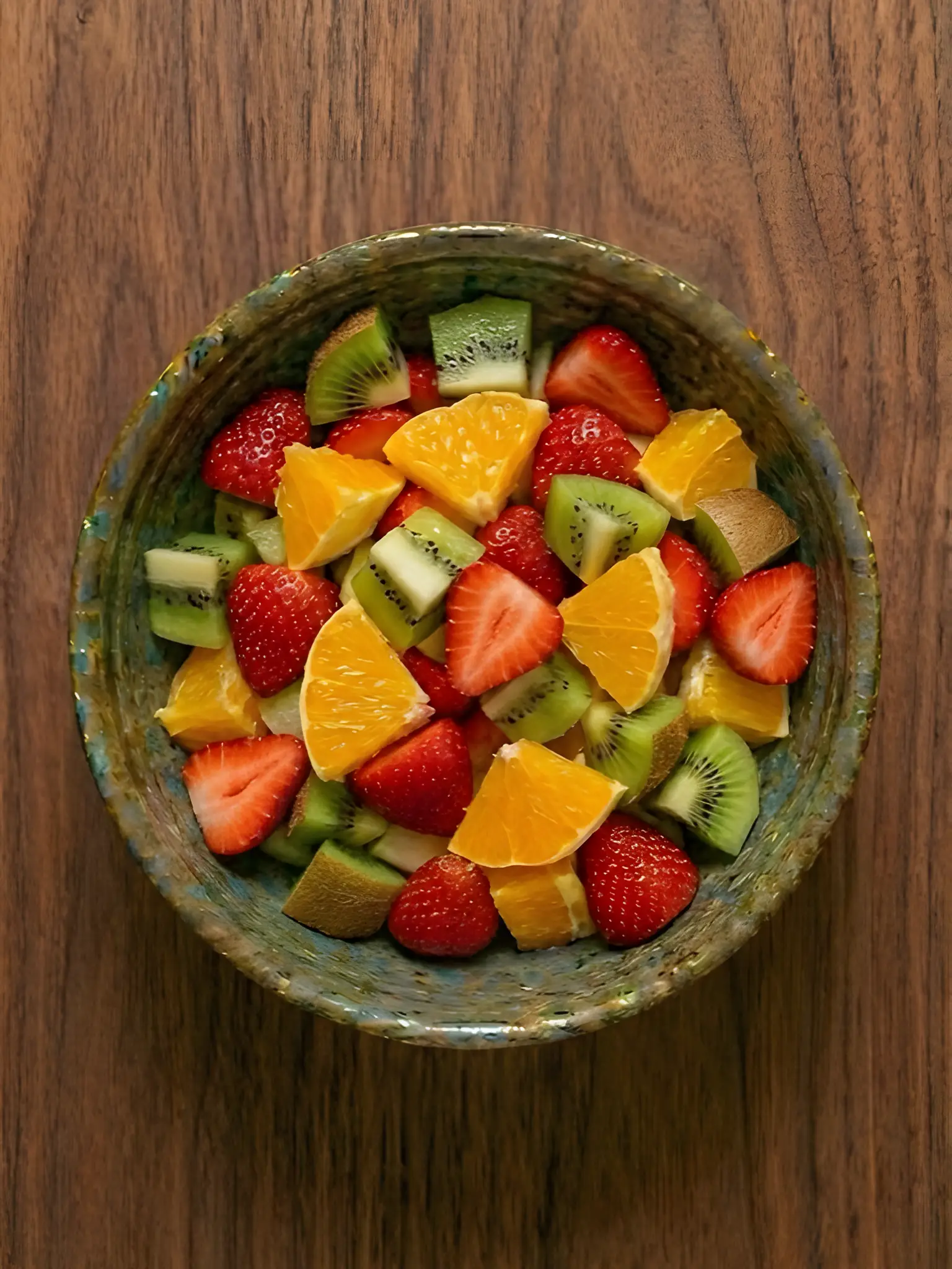 Macedonia de naranja, kiwi y fresas