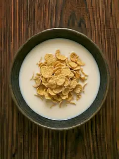 Copos de maíz con leche de soja