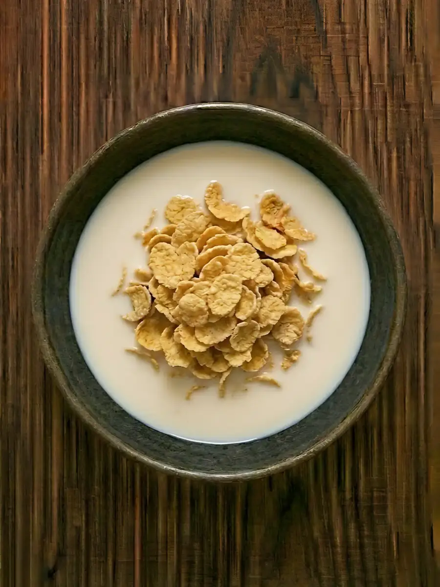 Foto de Copos de maíz con leche de soja