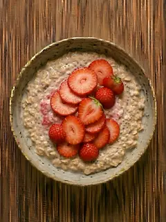 Avena remojada (overnight oats) con fresas