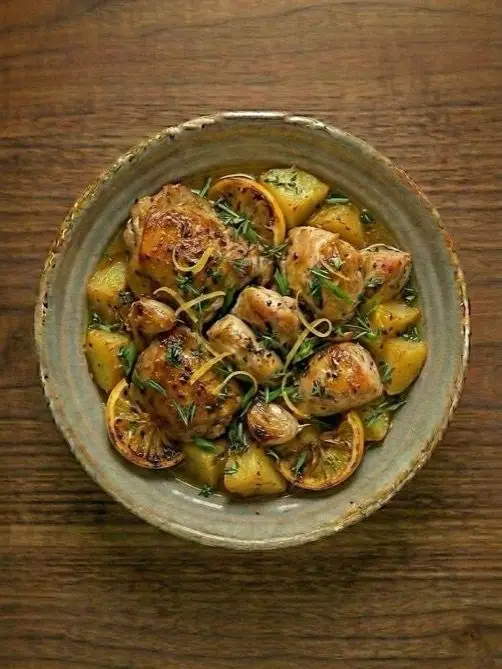 Pollo Asado con Ajo Asado y Limón