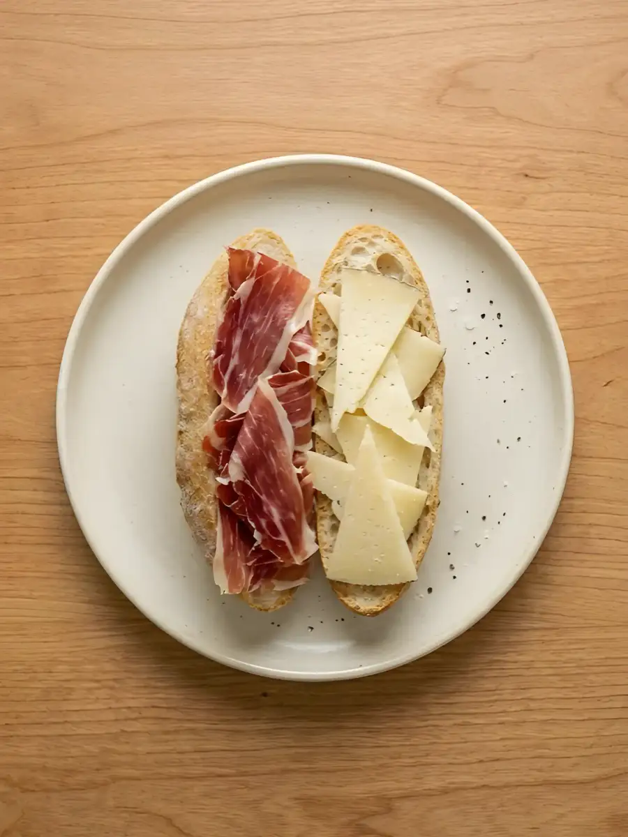 Foto de Bocadillo de Queso Manchego con Jamón