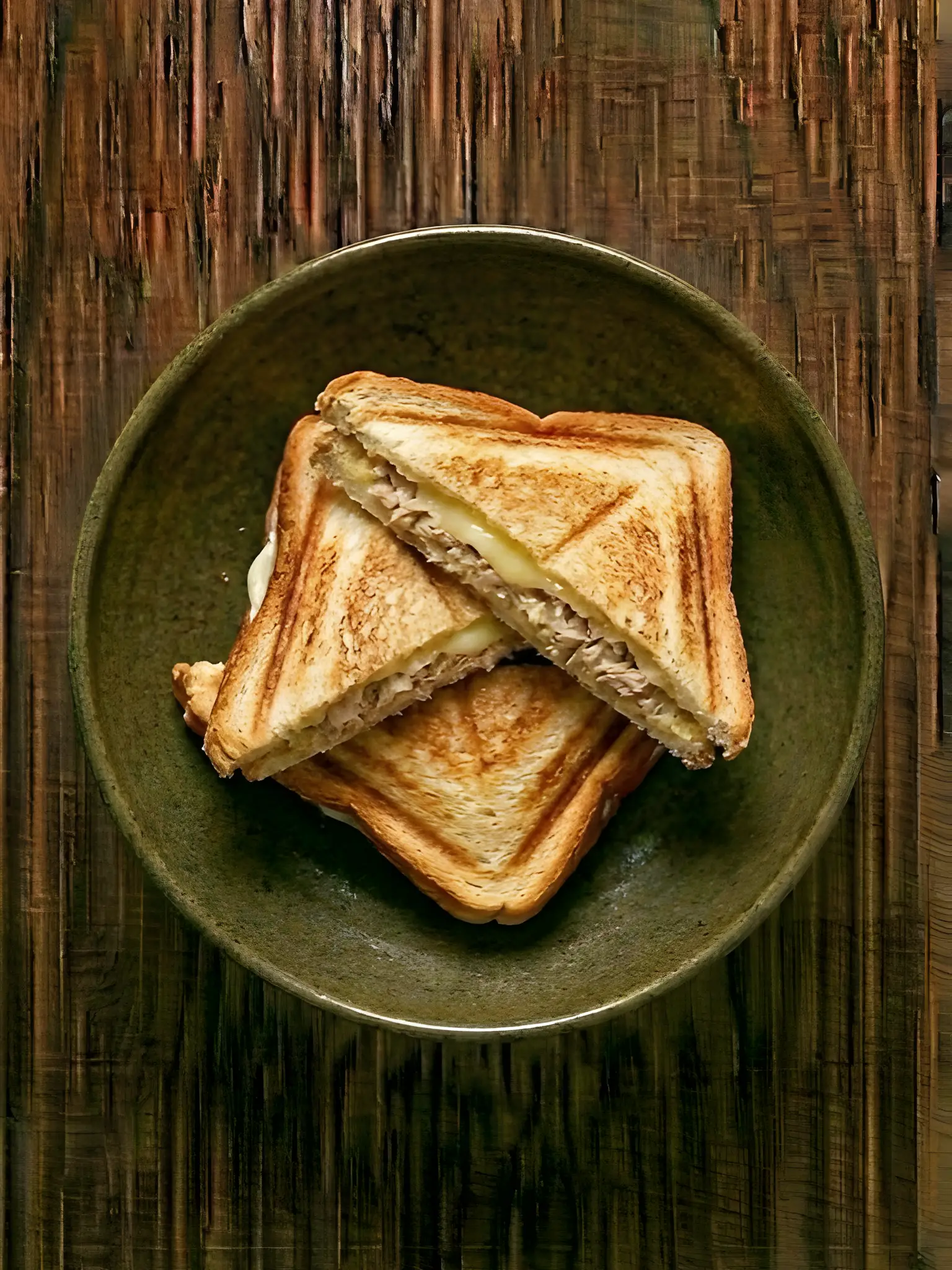 Sándwich de atún fundido en sandwichera