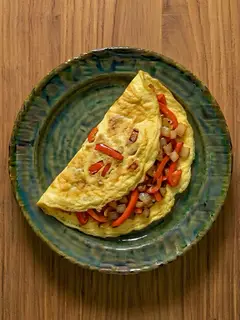 Tortilla de pimiento y cebolla