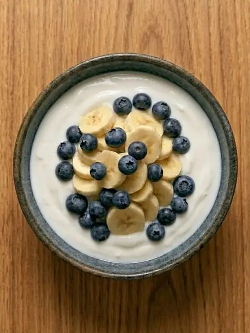 Batido de arándanos y plátano con yogur