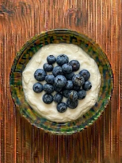 Yogur natural con arándanos