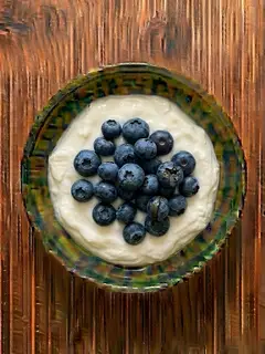 Yogur natural con arándanos
