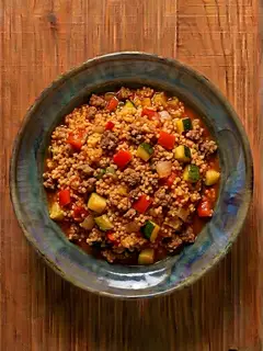 Cuscús con ternera magra y verduras