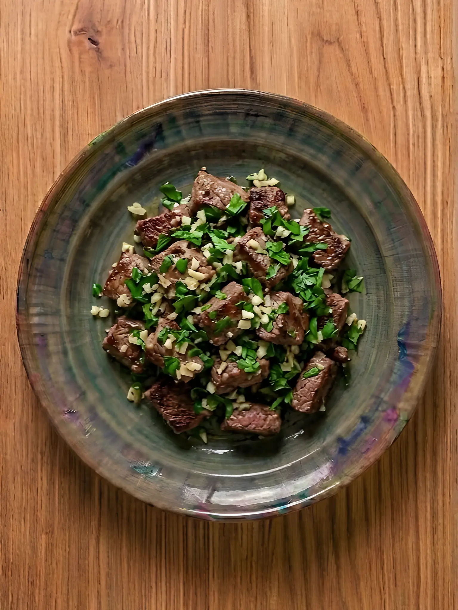 Filete picado de ternera al ajo