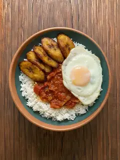 Arroz a la cubana energético