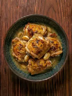 Muslos de pollo al horno con limón y romero