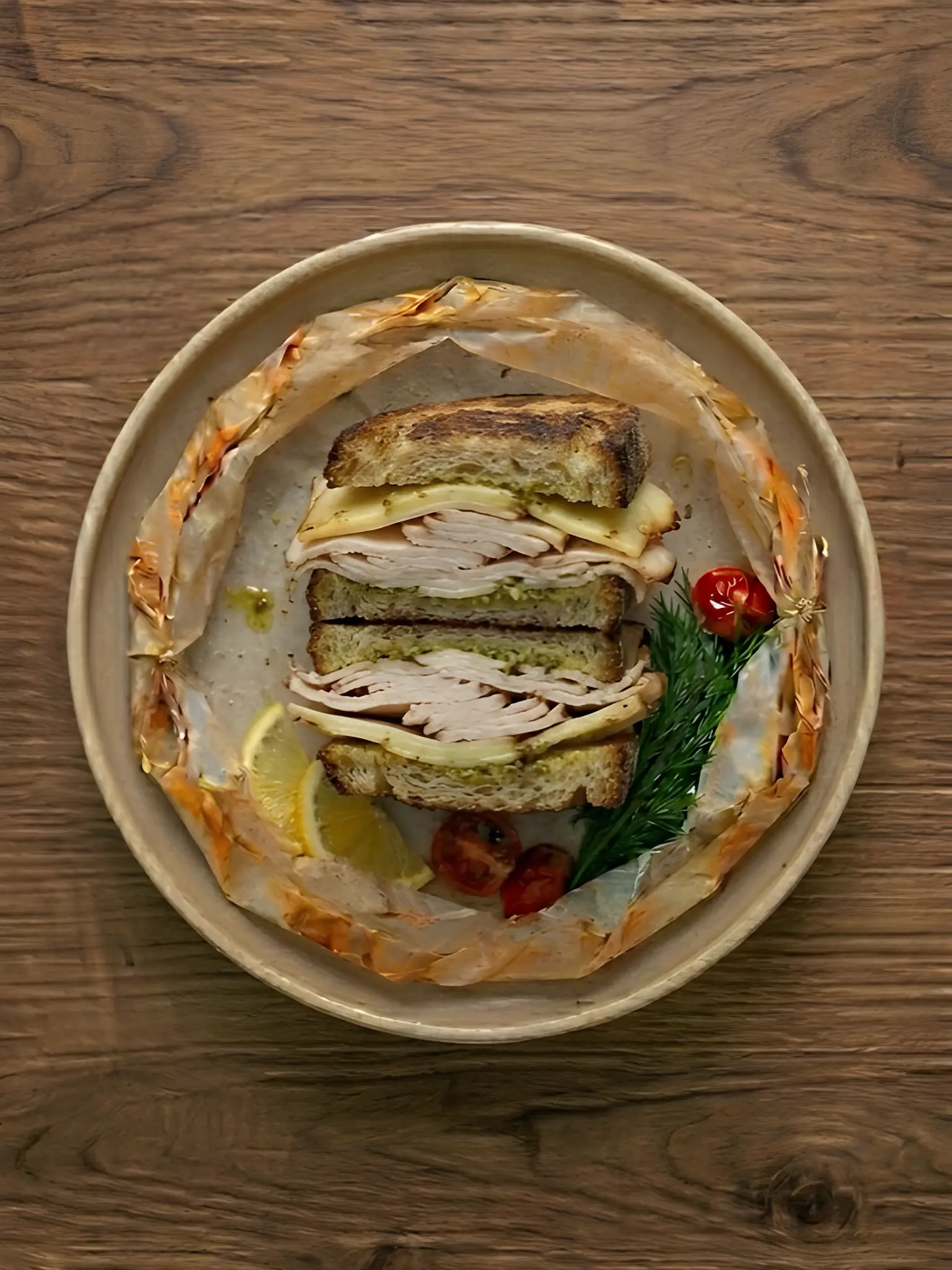 Sándwich de pavo y queso