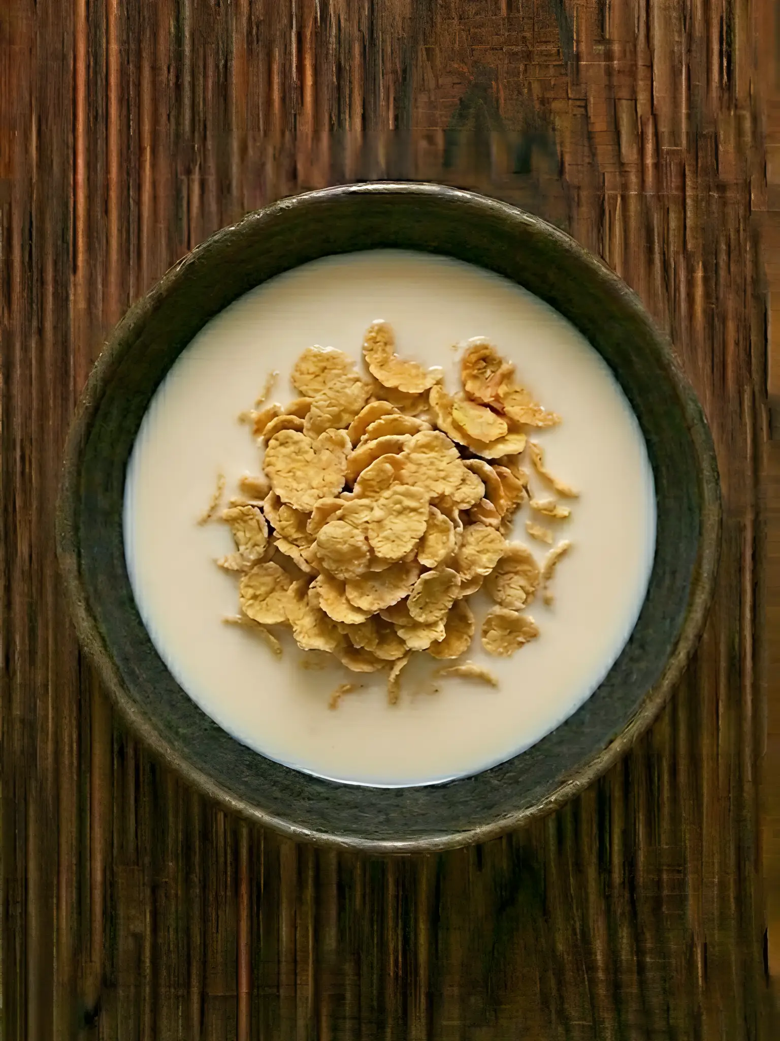 Copos de maíz con leche entera