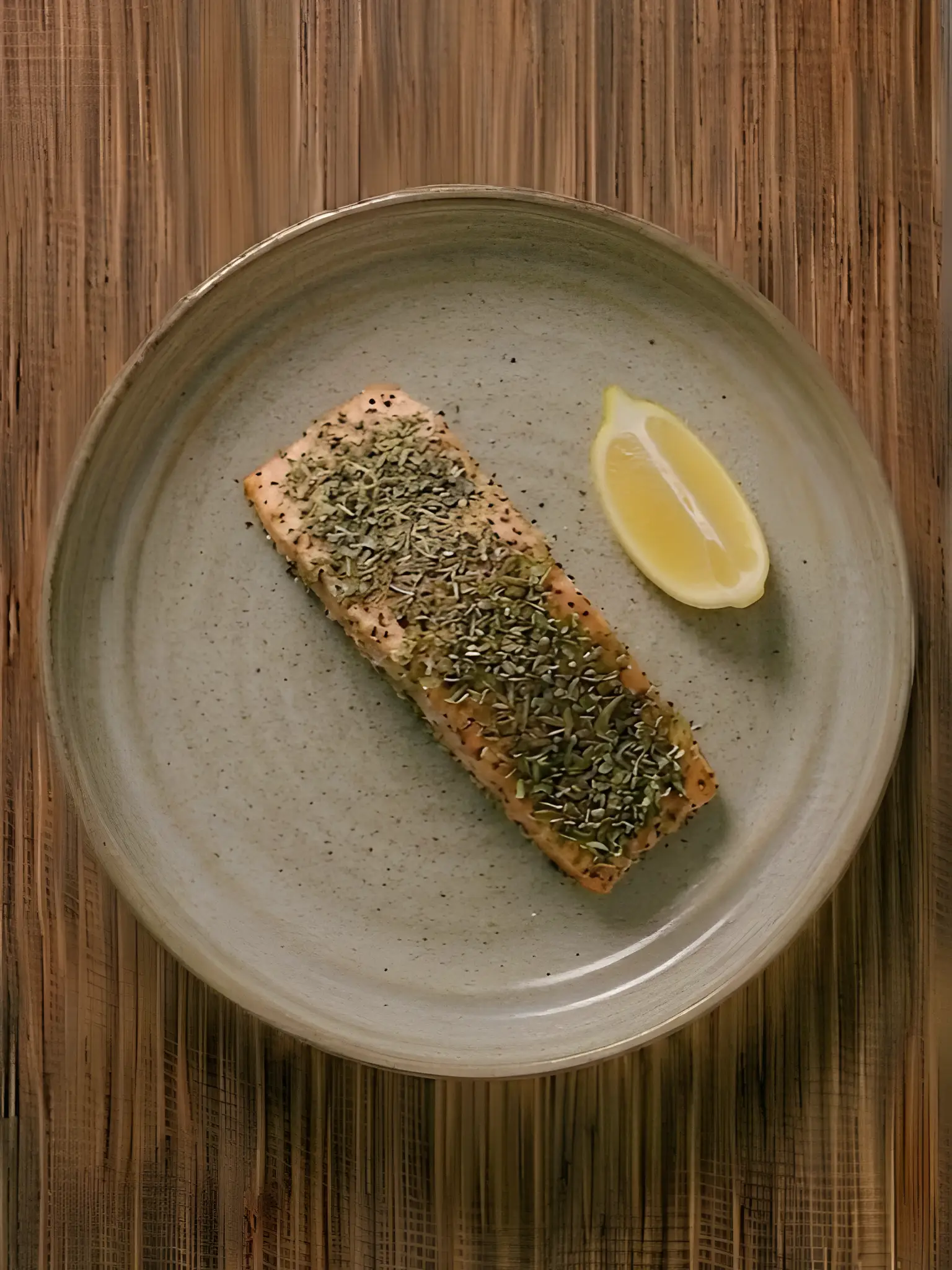 Salmón con costra de hierbas