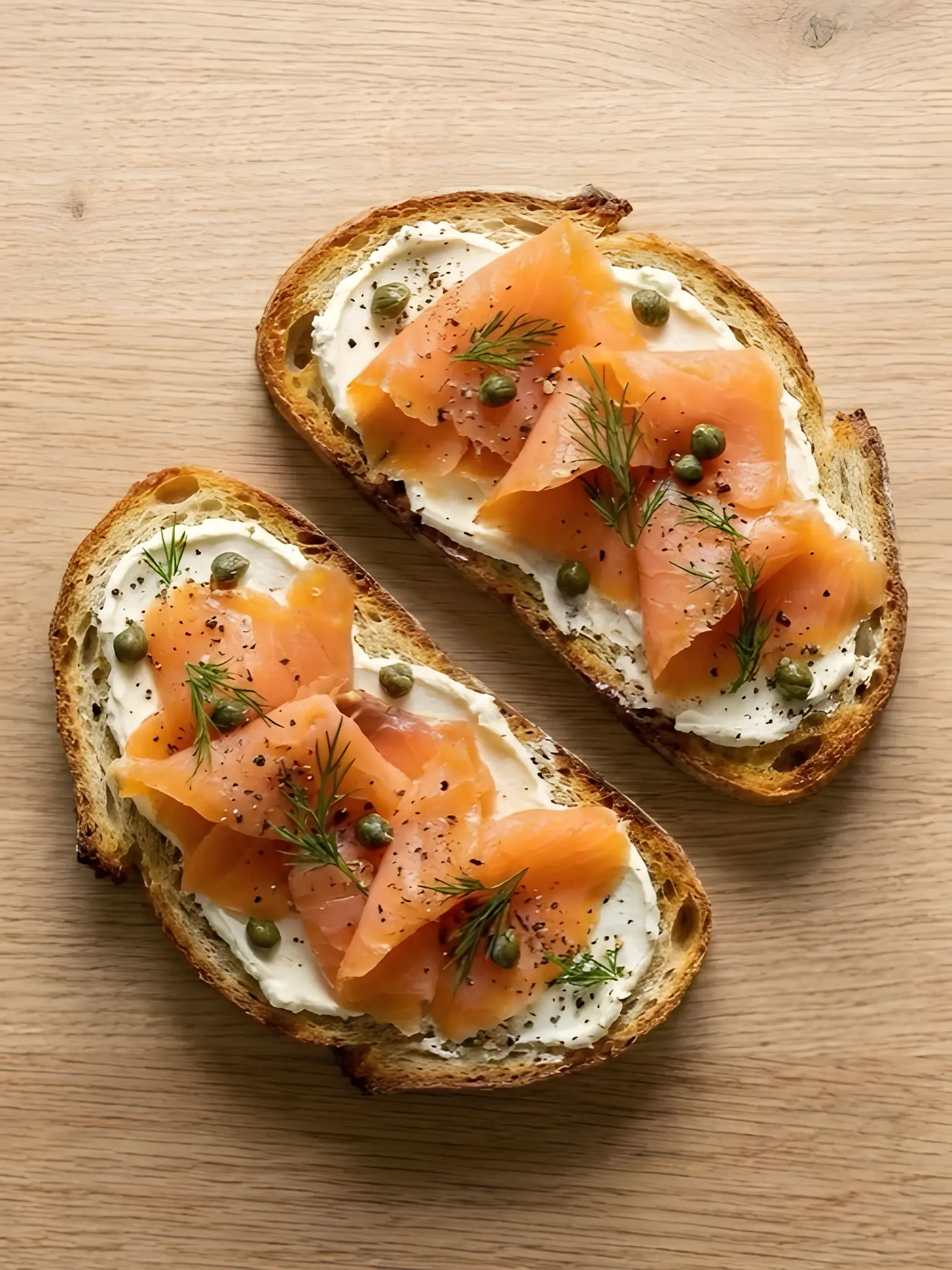 Tosta de Salmón Ahumado y Queso Crema