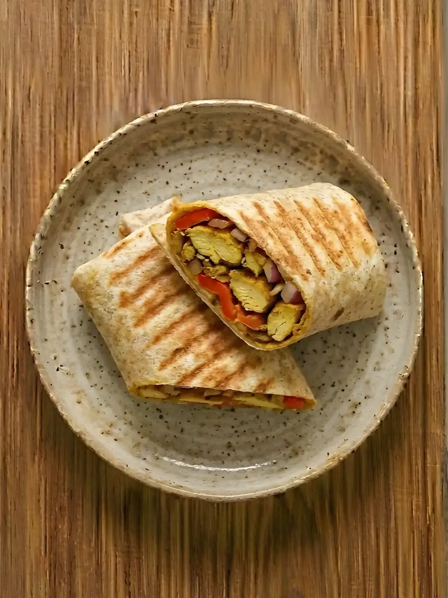 Foto de Wrap de pollo al curry en sandwichera