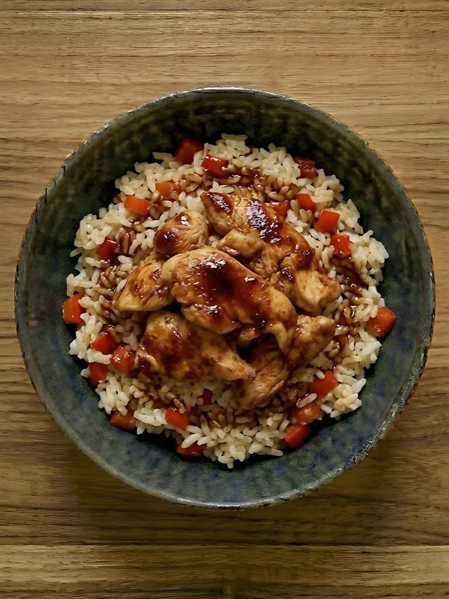 Arroz con pavo y pimiento al pimenton