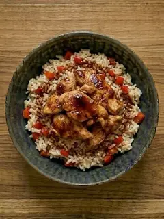 Arroz con pavo y pimiento al pimenton