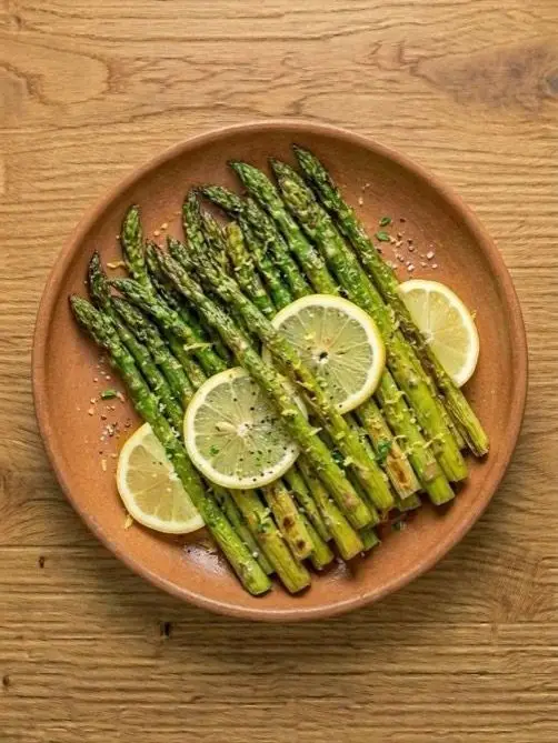 Espárragos al air fryer con limón
